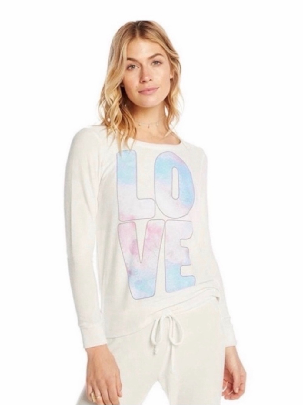 NWT Chaser painted love cozy knit pullover sz M